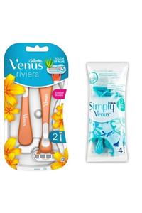 Gillette Venus Riviera Kadın Tıraş Bıçağı 2'li Ve Simply Venus 2 Kullan At Tıraş Bıçağı