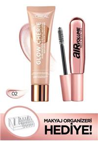 L'Oreal Paris Air Volume Mega Hacim Veren Maskara+glow Chérie Işıltı Veren Renkli Nemlendirici 02+organizer Hediye