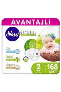 Sleepy Natural Avantajlı Bebek Bezi 2 Numara Mini 168 Adet