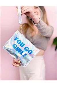 Bikutumutluluk Kadın You Go Girl Makyaj Çantası Clutch