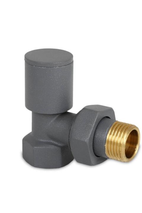 Radiva Radyatör Vanası 1/2'' Antrasit Köşe (metal Volanlı)