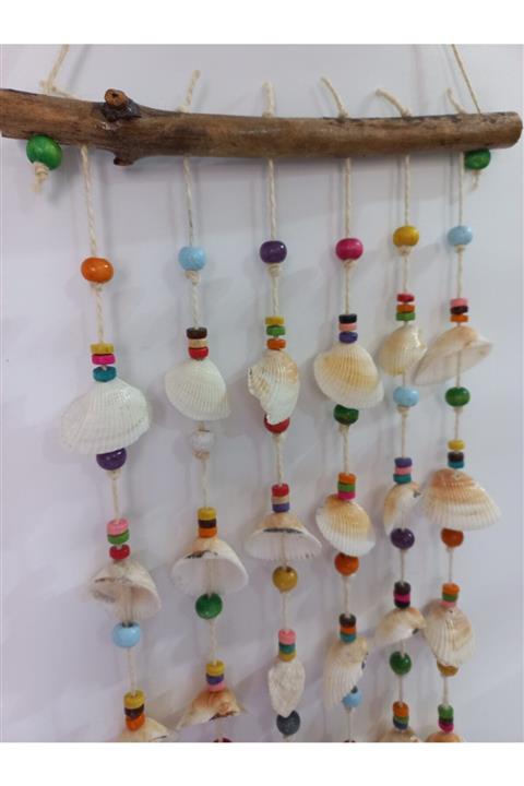 emilysamy Renkli Boncuklu Deniz Kabuğu Figürlü 6'lı Rüzgar Gülü