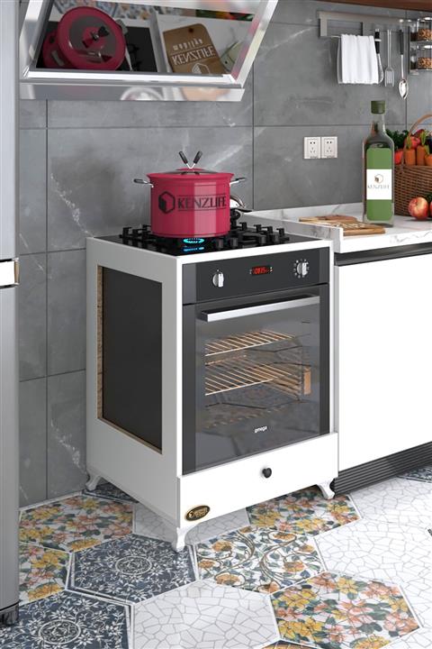 Kenzlife ankastre modülü kabini altın byz fırın ocak dolabı kapaklı ayaklı
