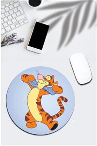 pixolog Papyonlu Panter Desenli Yuvarlak Mouse Pad 1647