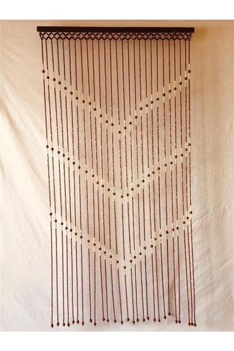 AYDUĞAN ZÜCCACİYE Kapı Süsü Renkli Desenli 27 Sıra 90x190 Ahşap Boncuk