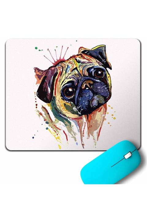 Kendim Seçtim Pug Mops Dog Köpek Kafa Mouse Pad