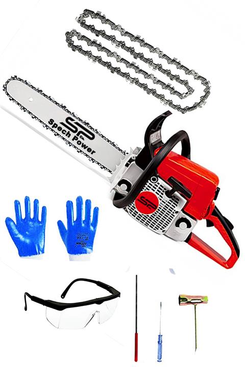 Spech Power Gzp-99 Amerikan Teknoloji 7,9 Hp Çift Egzozlu 58cc Magnezyum Karter Profesyonel Benzinli Ağaç Motoru