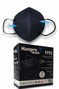 hanpromask 50 Adet Siyah Özel Kutulu Tekli Paket N95 Maske