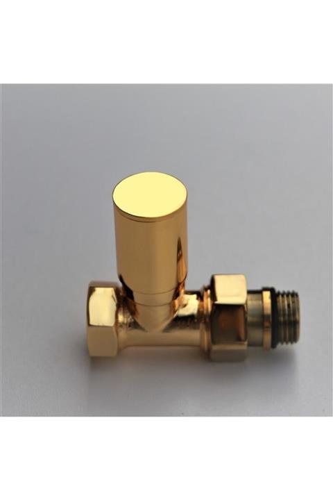Radiva Radyatör Vanası 1/2'' Altın Renkli Düz (metal Volanlı)