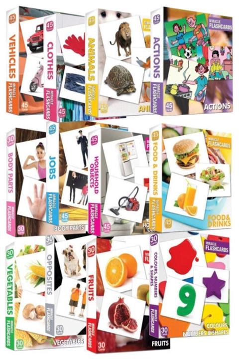 MK Publications Mıracle Flashcards Seti 12 Kitap - Çocuklar Ingilizce Öğreniyor