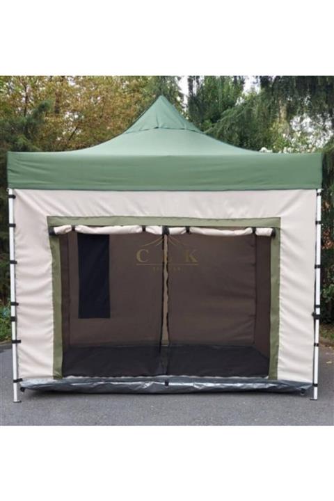 CLK Garden Clk Kamp 3x3 30 Mm Katlanır Kamp Çadırı Haki-krem