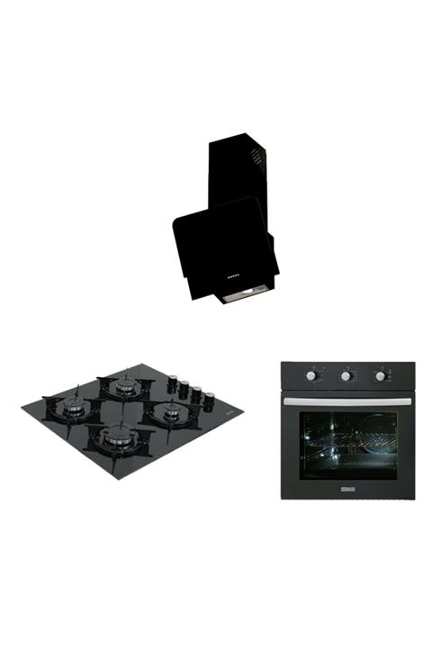 ukinox Ankastre Set Olive Davlumbaz + Felix Cam Ocak + Yoga Fırın 3'lü Set