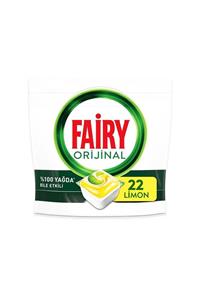 Fairy Hepsi Bir Arada 22 Yıkama Bulaşık Makinesi Deterjanı Kapsülü Limon Kokulu