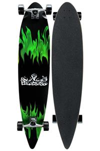 Krown Longboard Pin Tail Green Flame 109 cm