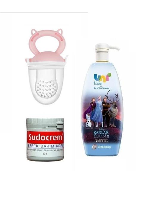 Uni Baby Unıbaby Frozen Şampuan 700 Ml+sudocrem Bebek Bakım Kremi 60 Gr+meyve Süzgeci Pembe