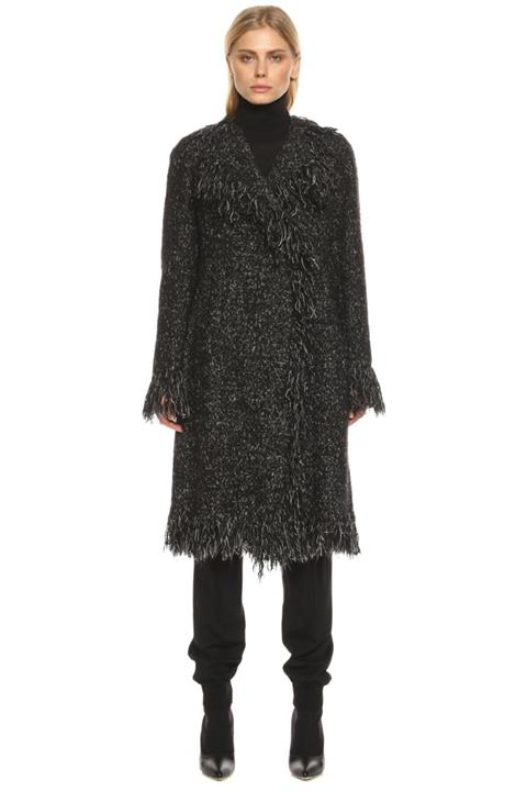 PAULE KA Kadın Siyah Ceket Yaka Palto