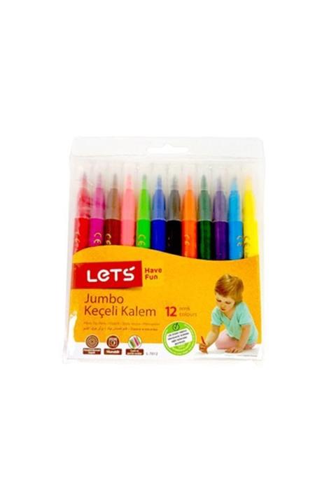 Lets Jumbo Keçeli Kalem L-7012 12 Renk
