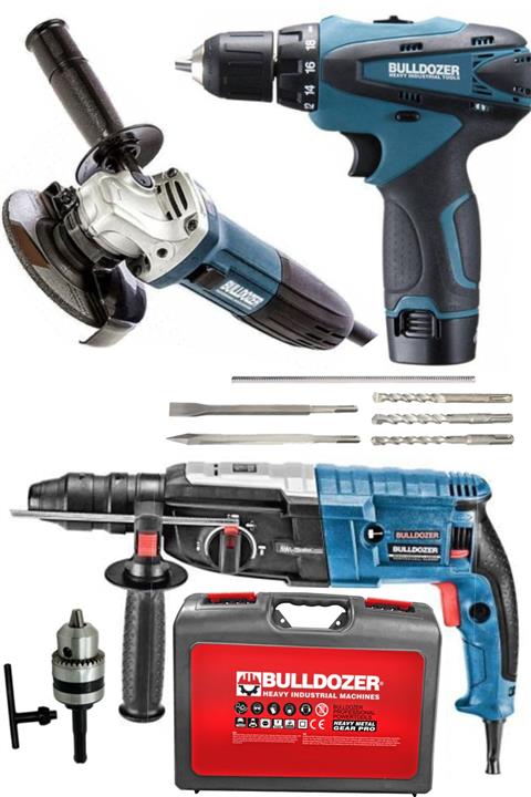 Bulldozer Radeon Süper 3 Usta Seti Kırıcı 3000w Devir Ayarlı Taşlama 1600w Akülü Vidalama 20v