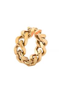 Chavin Parlak Gold Zincir Dizayn Çelik Yüzük Ek50sr