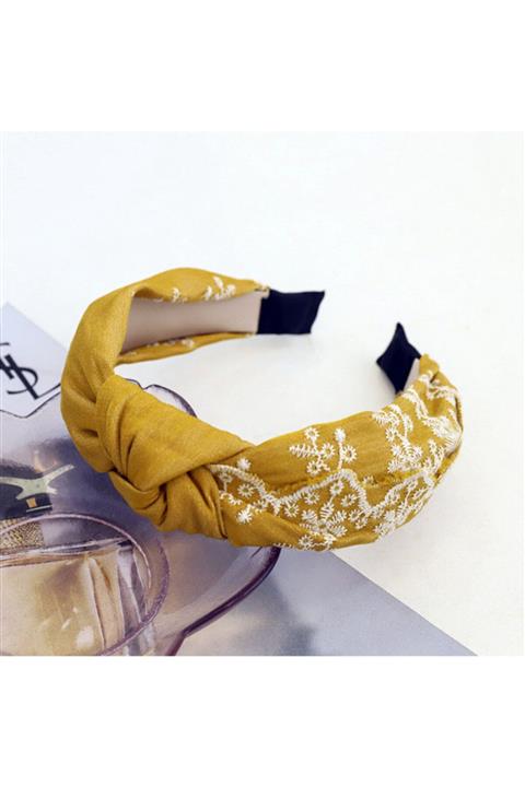 Nupeli Nakışlı Taç Hardal