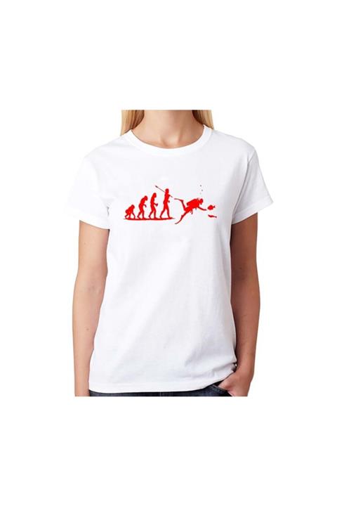 SCUBAPROMO Dalıcı Evrimi Bayan Tişört