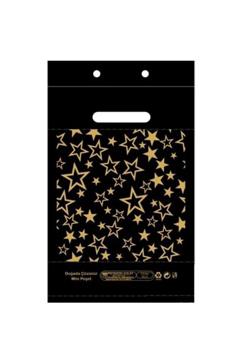 Floraplast Baskılı Mini Poşet No:0 Siyah & Beyaz Renk (100 Adet)