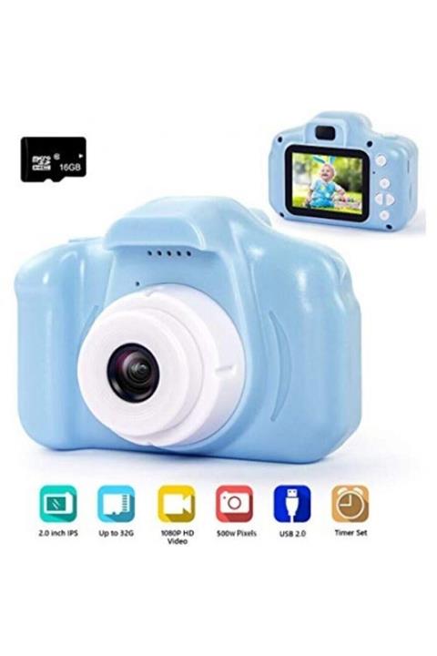 Universal Mini 1080p Hd Kamera Çocuklar Için Dijital Fotoğraf Makinesi Mavi
