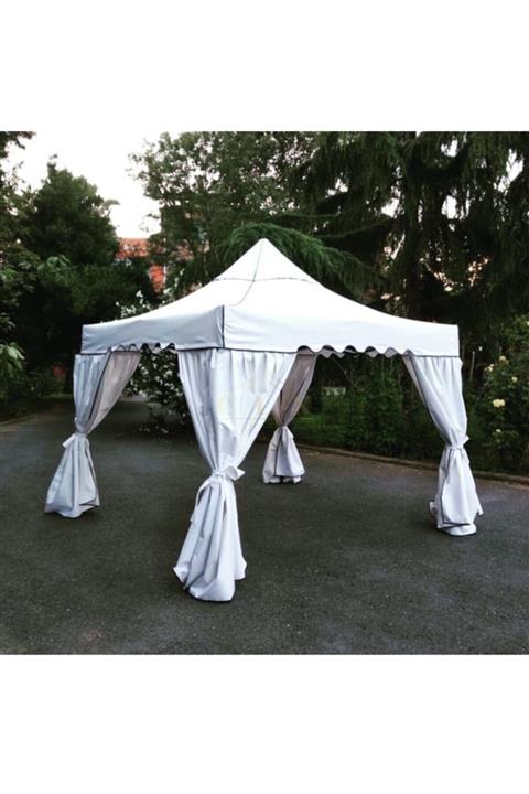 CLK Garden Clk 3x3 30 Mm Garden Katlanabilir Tente Bahçe Çadır Beyaz Çardak Bungalow Serisi