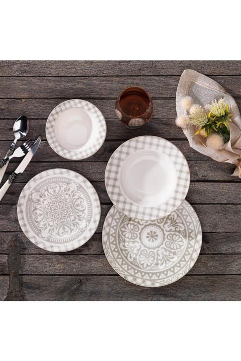 Schafer Gri Posy Yemek Takımı 24 Parça