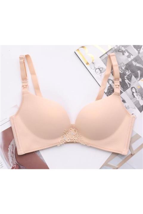 VB BUTİK Kadın Ten Rengi Pamuklu Kaplı Toparlayıcı Lohusa Emzirme Sütyeni
