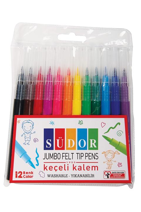 Südor Jumbo Keçeli Kalem 12 Renk Kk02
