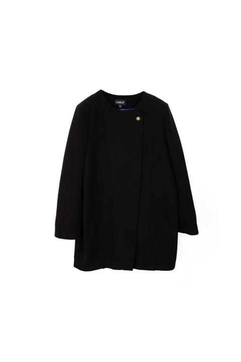 Jupyter Butik Kadın Siyah Renk Çapraz Yakalı Palto