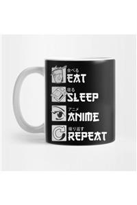 TatFast Eat Sleep Anime Repeat , Funny Japanese Manga Tee Kupa