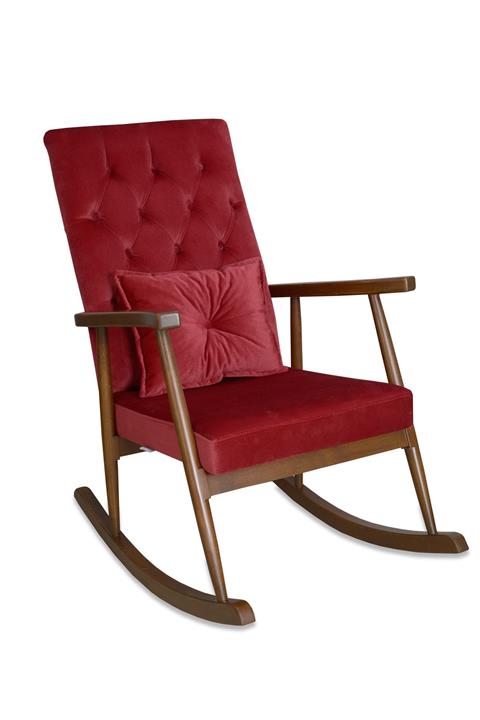 Asedia Trend Ceviz  Bordo Kapitoneli Salllana Sandalye