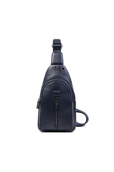 PASSTELL %100 Hakiki Deri Unisex Omuz Ve Göğüs Çantası Lacivert