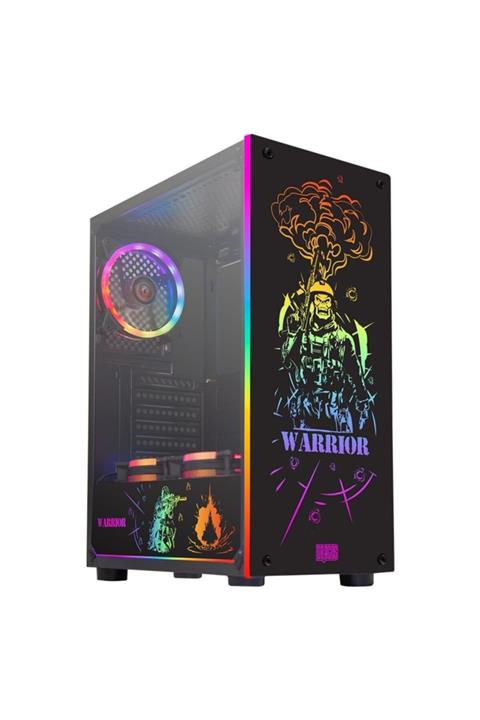 DRAGOS Warrior 3x Rgb Fan Usb 3.0 500w 80+ Plus Atx Led Gaming Oyuncu Işıklı Bilgisayar Kasası
