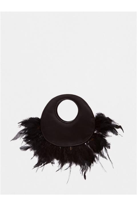 Vekem Kadın Siyah Hakiki  Deri Tüylü Çanta