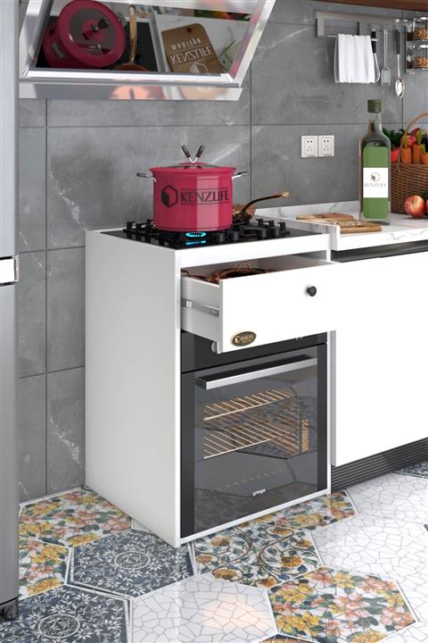 Kenzlife ankastre modülü kabini bor byz üstten çekmeceli fırın ocak dolabı