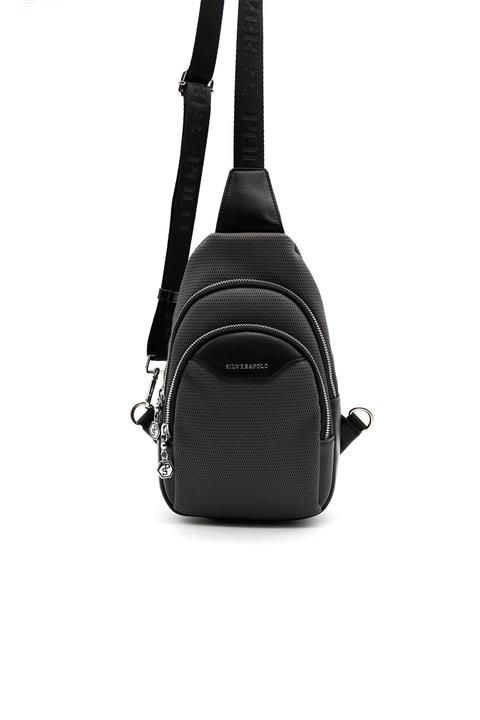 Silver Polo Antrasit 2 Bölmeli Kadın Bel Çantası