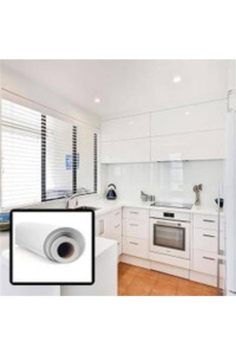 wolffol Mutfak Dolabı Kaplama Folyosu Parlak Beyaz 52cmx1mt Kendinden Yapışkanlı