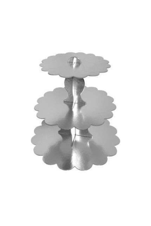 Partini Seç Gümüş Metalik Cupcake Standı