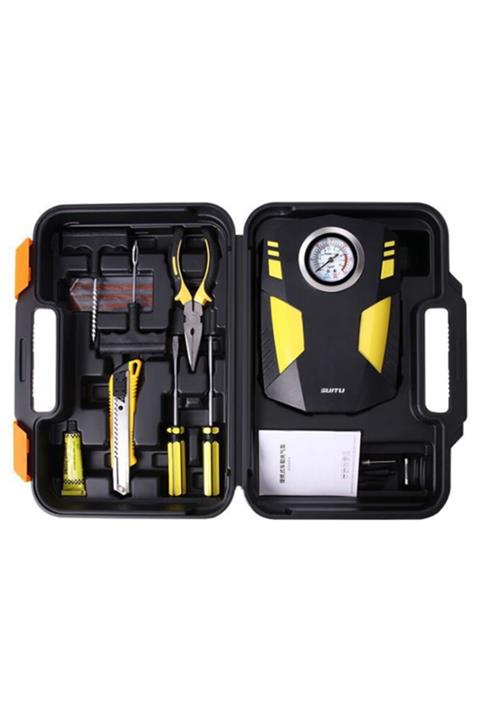 Ally 12v Taşınabilir Hava Pompası Kompresör Araç Lastik Şişirme Ve Tamir Seti