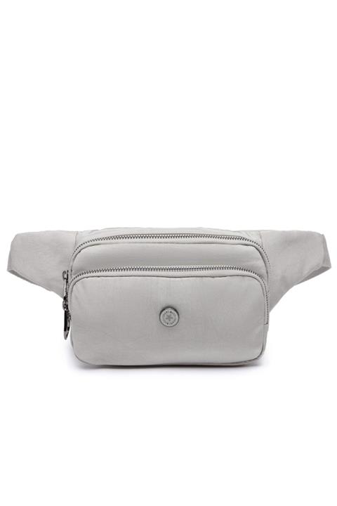 SMART BAGS Kadın Gri Nano Metalik Kumaş Bel Çantası 1154