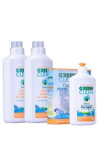 Green Clean Bulaşık Makinesi Jel Deterjan 1 Lt. + Jel Deterjan 1 Lt. Tuz 1,5 Kg. Parlatıcı 500 M