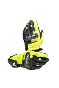 Dainese Carbon 3 Long Deri Eldiven Black Fluo White Yellow-xl