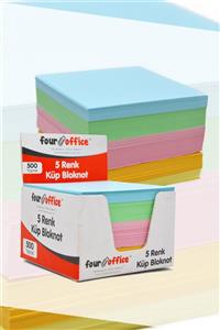 Four Office Pastel Renkler 5 Renk 8x8 500 Adet Küp Blok