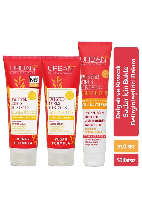 Urban Care Twisted Curl Hibiscus & Shea Butter 3'lü Set