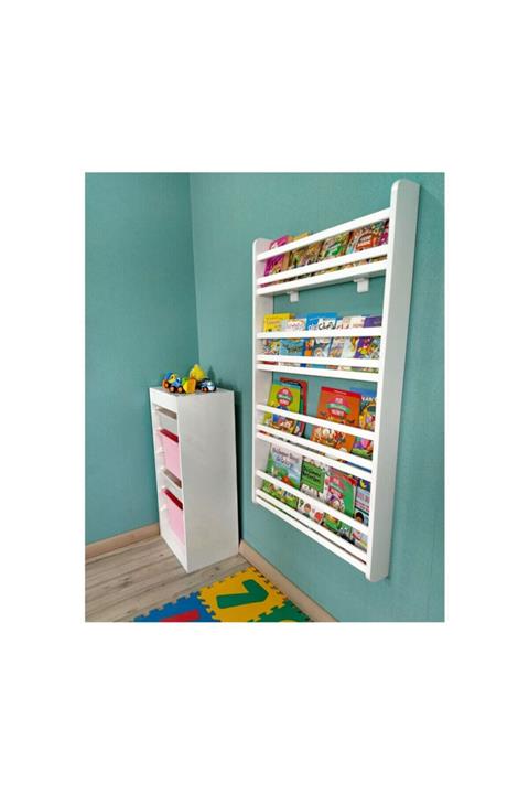 Mihenk Safir Montessori Kitaplık Çocuk Odası Kitaplığı 4 Raflı