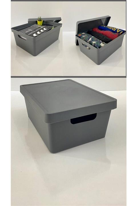 ADASHOP 3'lü Multi Kapaklı Kutu 10 Lt. Düzenleyici Organizer
