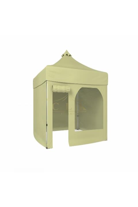 CLK Garden Clk 2x2 40mm Alüminyum Katlanabilir Tente 3 Yan Kapalı 1 Yan Kapı Ve Pencereli